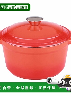 自营BergHOFF Neo 7Qt 铸铁圆形有盖荷兰烤箱，橙色 美国奥莱直发