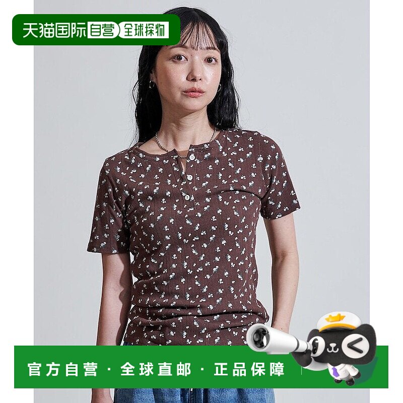 日本直邮FREAK'S STORE 花柄针拔铣亨利领T恤 25AW T恤