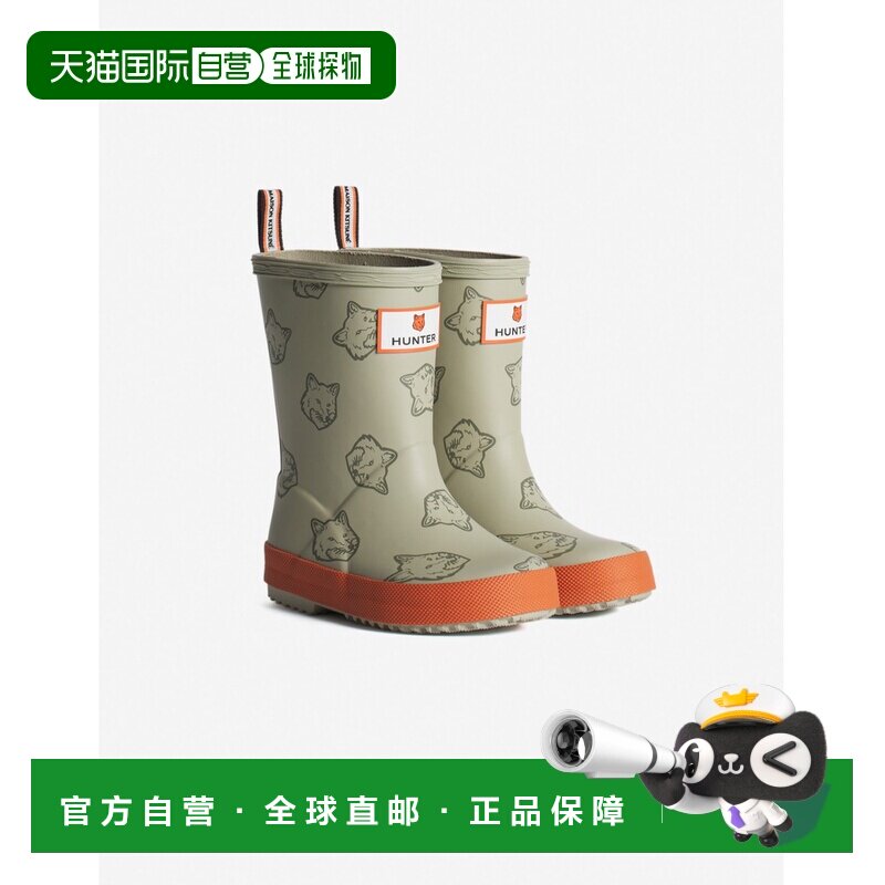 日本直邮MAISON KITSUNE 联名HUNTER 儿童 防水橡胶雨靴 半高筒狐图片