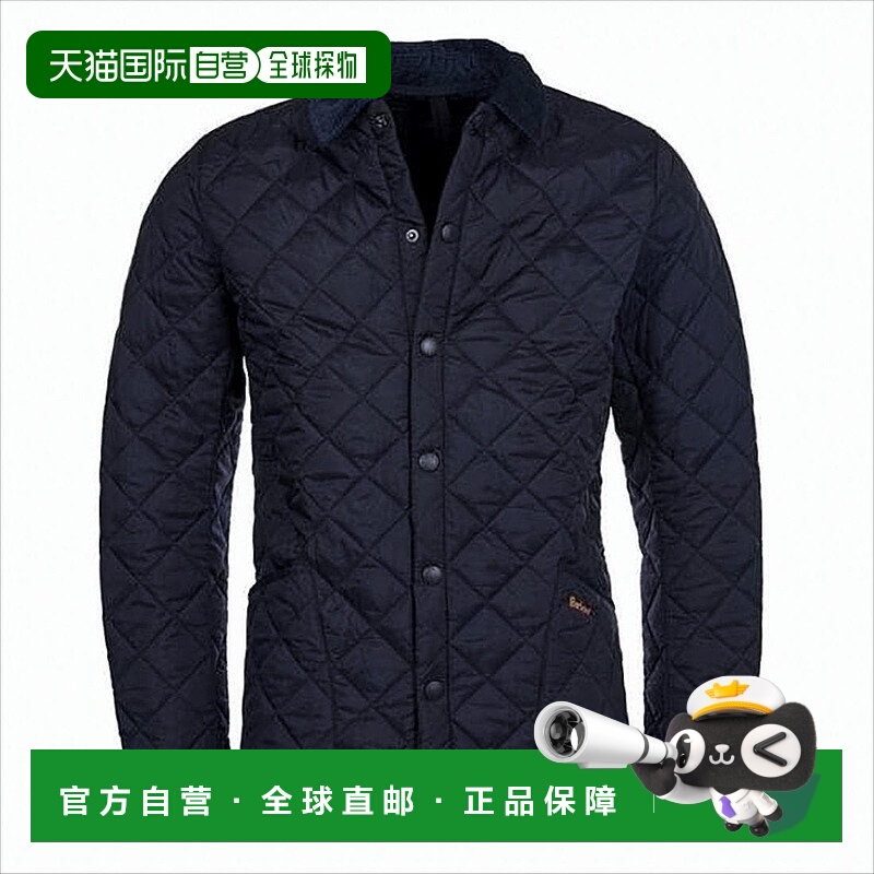 自营Quilted Black Button-Up Barbour Jacket With Structured F