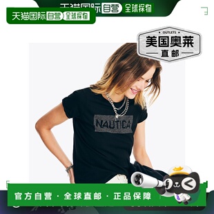 Nautica 女士可持续制作水钻徽标图案 T 恤 【美国奥莱】直发