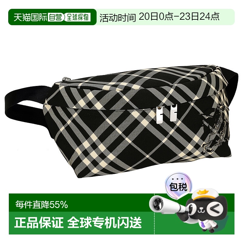 日本直邮BURBERRY博柏利腰包运动户外黑色男士经典大牌简约风时尚