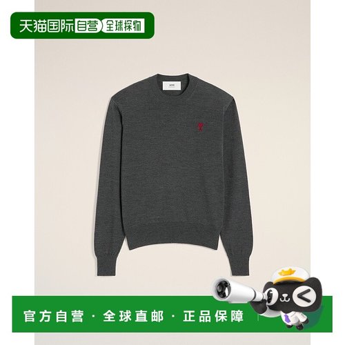 自营欧洲直邮AMI 红色 Ami de Coeur 圆领毛衣