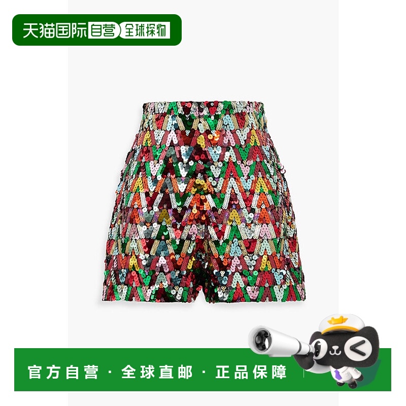 香港直邮Valentino 华伦天奴 女士 珠片真丝雪纺短裤 B3RF1W72UPM