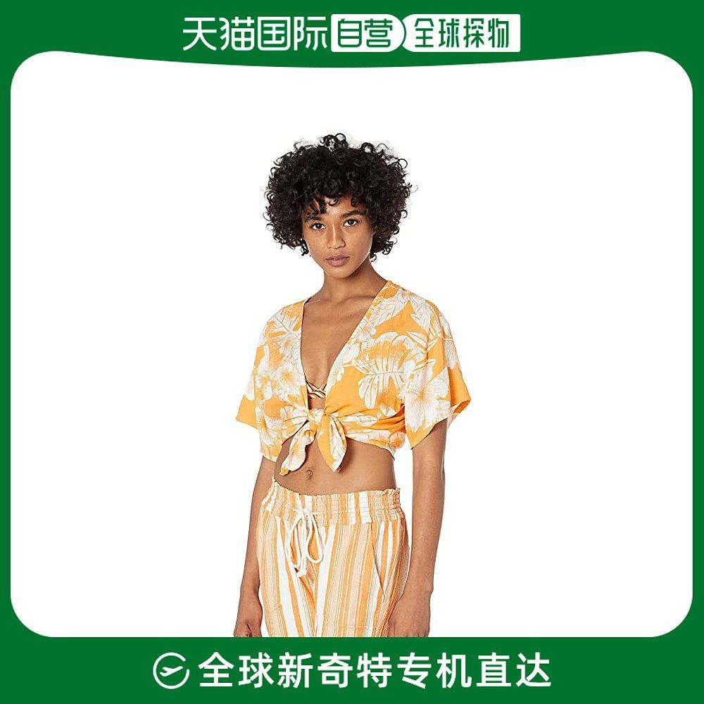 香港直邮潮奢 Roxy 女士Shore 金色上衣