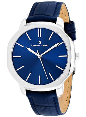 自营Christian Van Sant Men's Octavius Slim Blue Round 42mm -