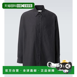 香港直邮潮奢 棉质衬衫 Lemaire crêpe black黑色 男士 1h可退