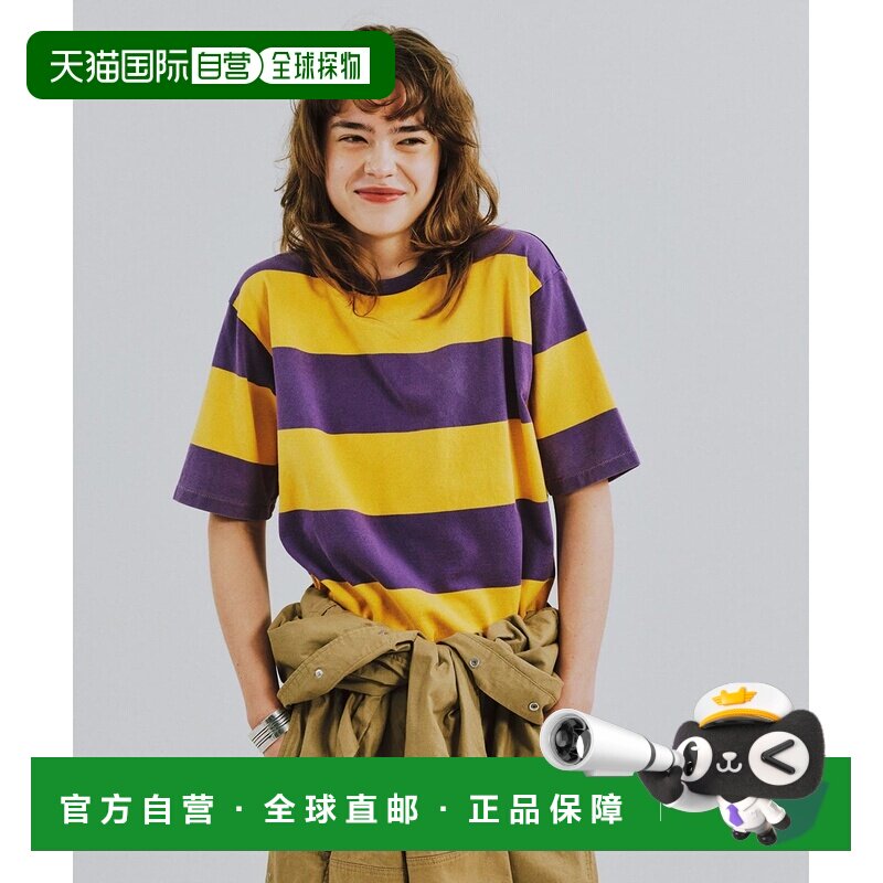 1h可退 日本直邮WAREHOUSE & CO. 女士 复古宽条纹纯棉T恤 130411
