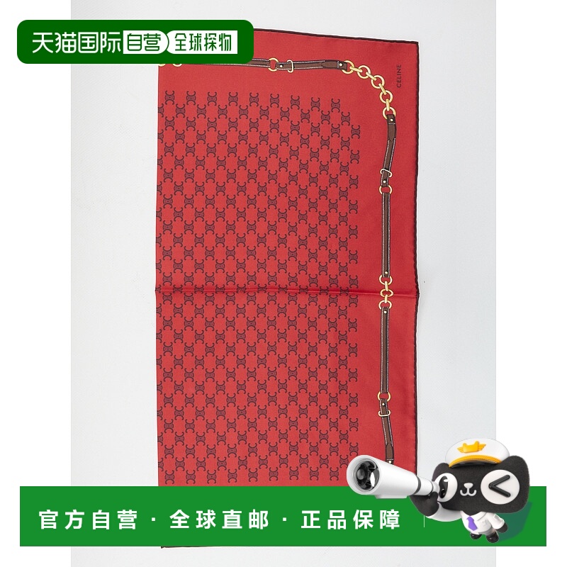 香港直邮CELINE 女士围巾 2AWB60ZV1GDB8 AW2025 红色 传统斜纹丝