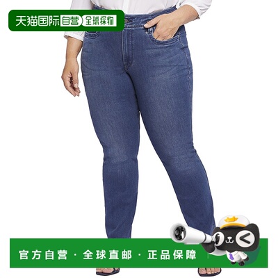 自营 NYDJ Plus Marilyn Rendezvous 直筒牛仔裤 - 蓝色 美国奥莱