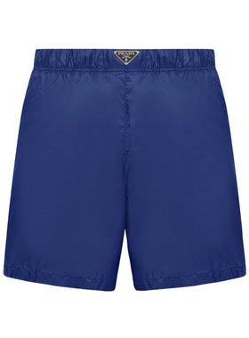 PRADA 男士泳装 UB3721WQ9SOOOF0016 SS2025 蓝色 松紧腰泳裤