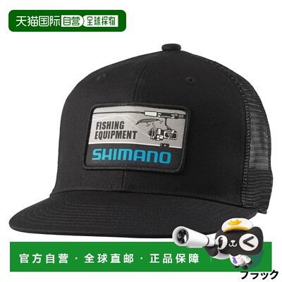 日本直邮Shimano Cap Graphic Flat Mesh Cap M 黑色 CA-067Y
