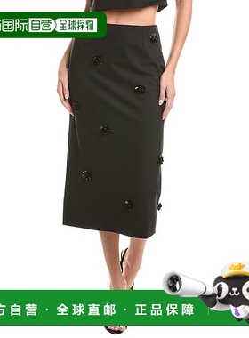 自营cinq a sept五到七点艾比裙子-黑色 美国奥莱直发半身裙a字裙