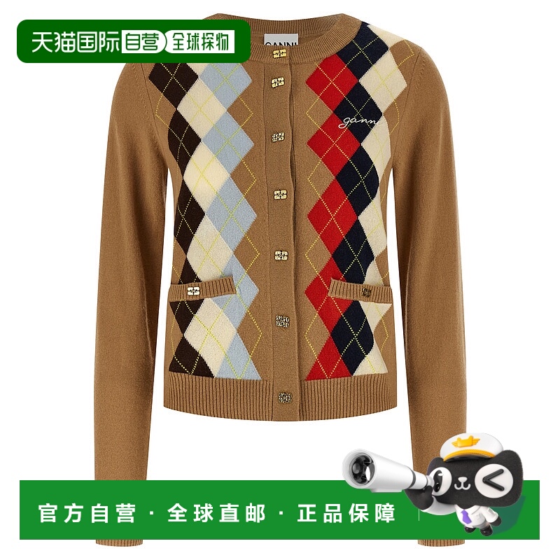 1h可退 香港直邮GANNI 女士针织衫 A107005502Q SS2026 浅棕色 Di