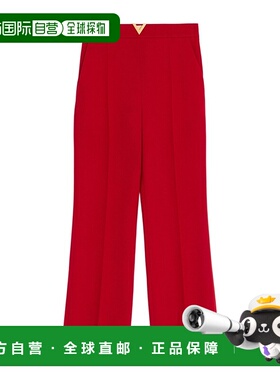 香港直邮VALENTINO 女士休闲裤 BRB7209Q0257 SS2026 红色 羊毛绉