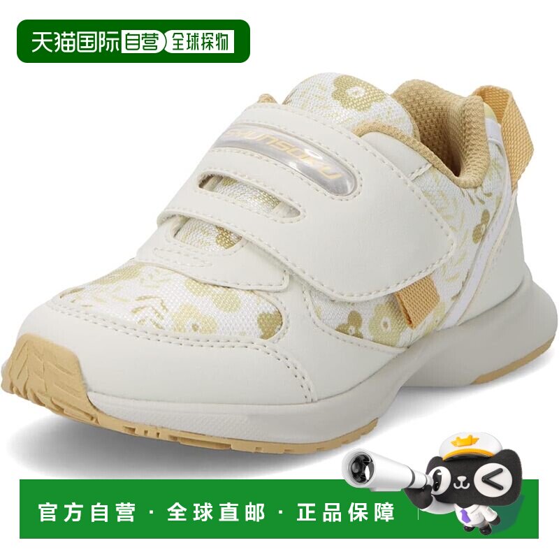 【日本直邮】瞬足 儿童运动鞋 宽幅轻量 SJC 2300 自然色/花朵图