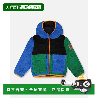 自营deux par deuxLong Sleeve Sherpa Jacket Blue Colorblock -