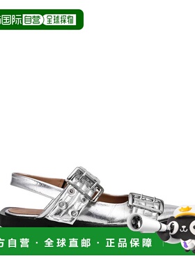 香港直邮GANNI 女士休闲鞋 S2725018 SS2025 灰色 Wide Belt Buck