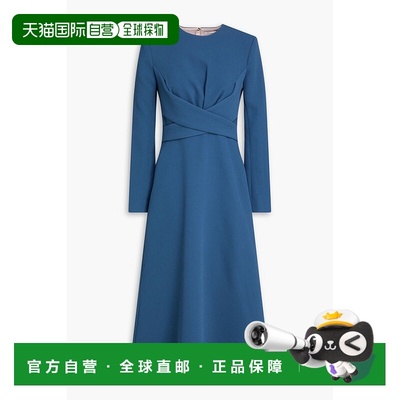 1h可退 香港直邮EMILIA WICKSTEAD 女士 Elta 垂褶绉纱中长连衣裙