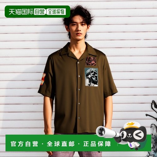 香港直邮DIESEL 男士衬衫 A167030SLBN5AF SS2025 棕色 短袖衬衫