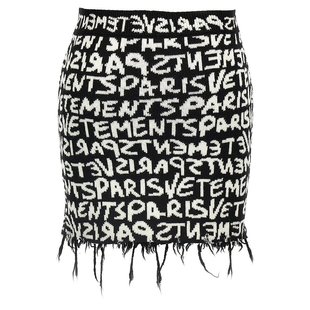 VETEMENTS WA65KN312BBLACKWHITE 女士半身裙