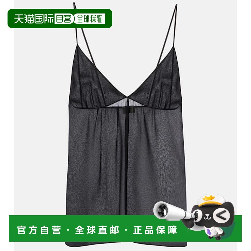 香港直邮Saint Laurent 圣罗兰 女士 真丝乔其纱吊带背心性感