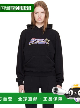 1h可退 香港直邮潮奢 Coperni 女士 黑色 Slogan 连帽衫 COPJS15P