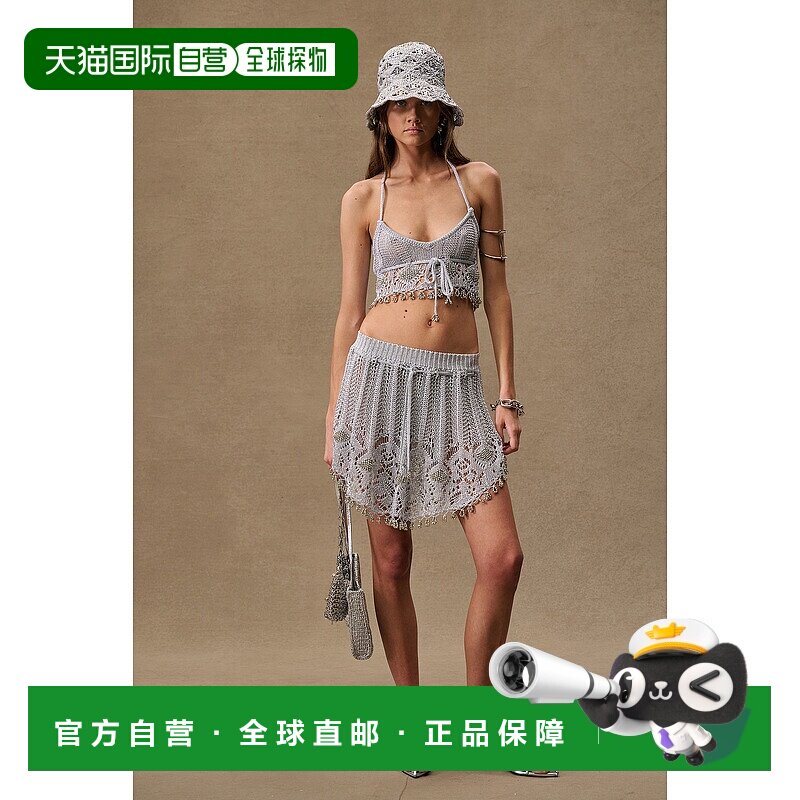 香港直邮Rabanne 女士 for FWRD 卢勒克斯钩花迷你半身裙 25AMJU0
