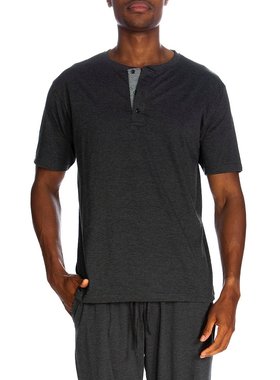 unsimply stitched【美国奥莱】直发 短袖三扣亨利衫 - 麻灰色