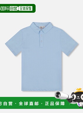 自营 deux par deuxShort Sleeve Polo Shirt Pale Blue - pale b