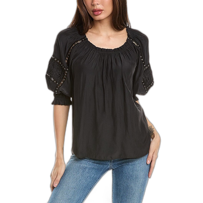 Ramy Brook Munroe 上衣 - 泡泡袖 黑色 【美国直发奥莱】通勤