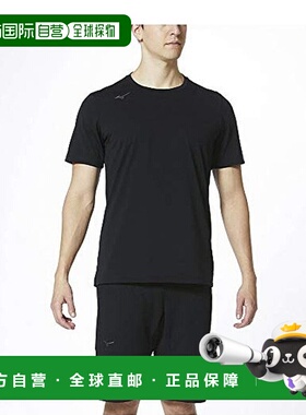【日本直邮】美津浓Mizuno男士短袖运动T恤 吸汗速干32MA0023黑色