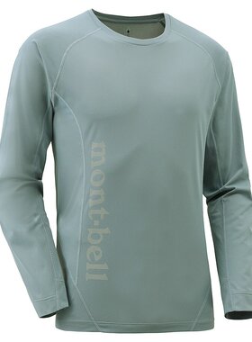 日潮跑腿Montbell蒙贝欧男士T恤黑色速干型透气性舒适潮流1114450