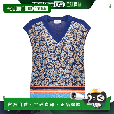 1h可退 香港直邮Salvatore Ferragamo 菲拉格慕 女士 真丝拼接棉