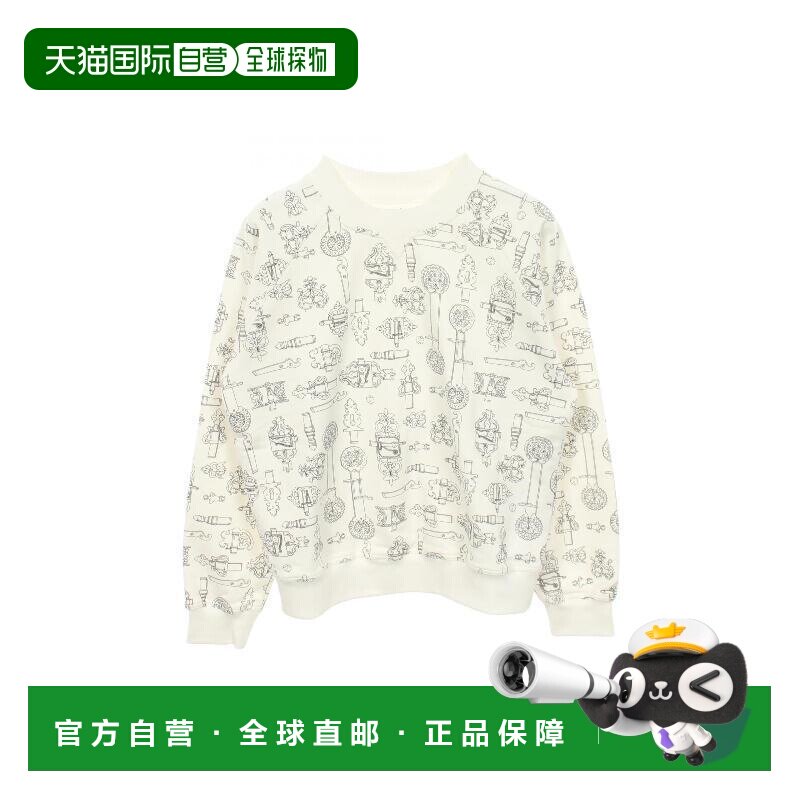 1h可退 日本直邮中古Hermes爱马仕女S级99新sweat运动衫棉上衣白