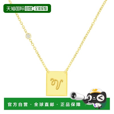 savvy cie jewels18K 镀金纯银项链，镶嵌 CZ - 黄色-v 【美国奥