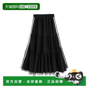 日本直邮日潮 GRL 侧边线条薄纱层叠裙 fu170长裙休闲喇叭裙纱裙