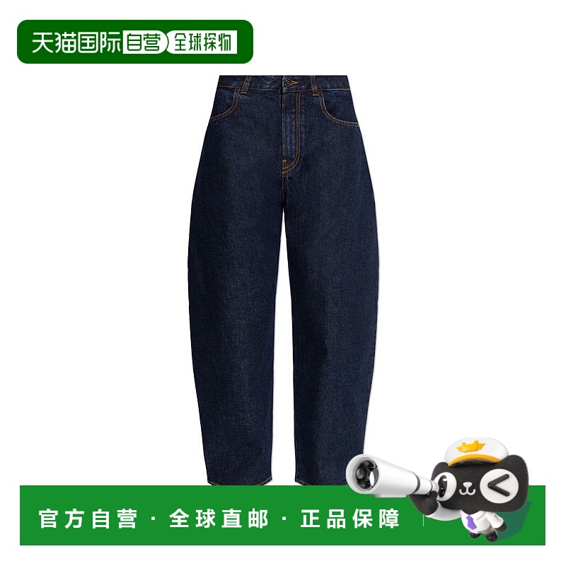 香港直邮alaia 女士 低腰圓領牛仔褲 AA9P1215D014C