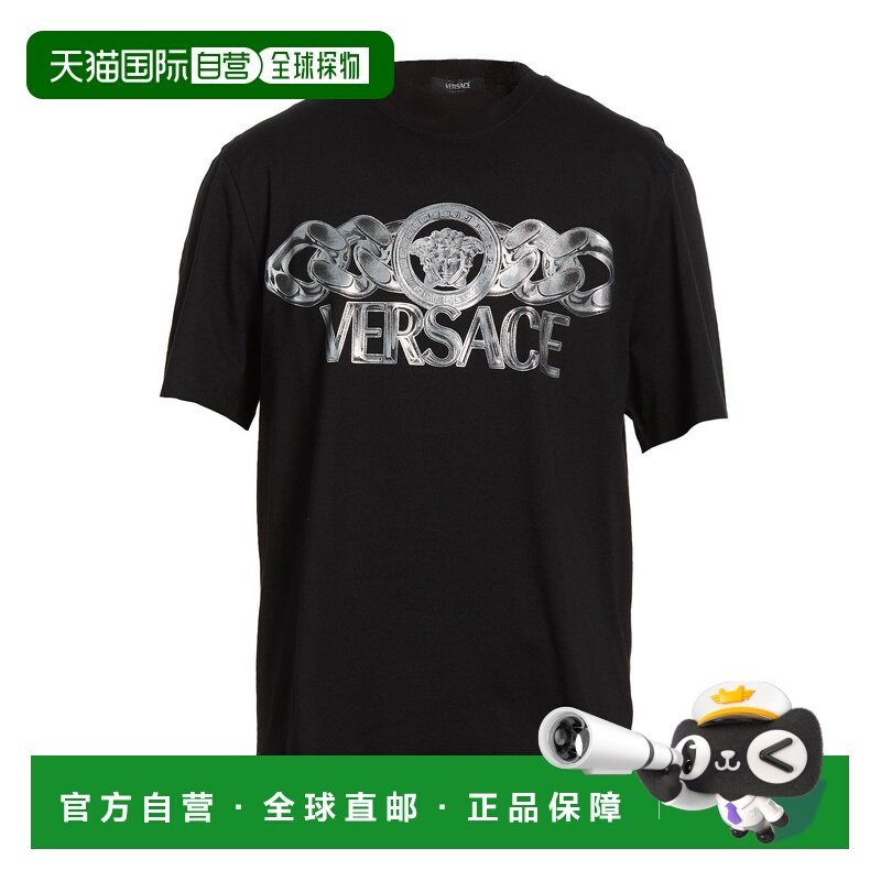 1h可退 香港直邮versace 范思哲 男士 T恤 black黑色 舒适时尚,男装,T恤,淘宝优惠券,粉丝福利购,淘宝优惠卷