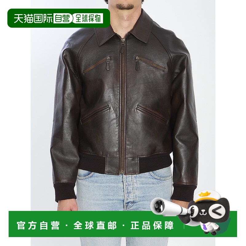 香港直邮CELINE 男士夹克 RV0QF0G5819BA AW2025 棕色 Calf leath