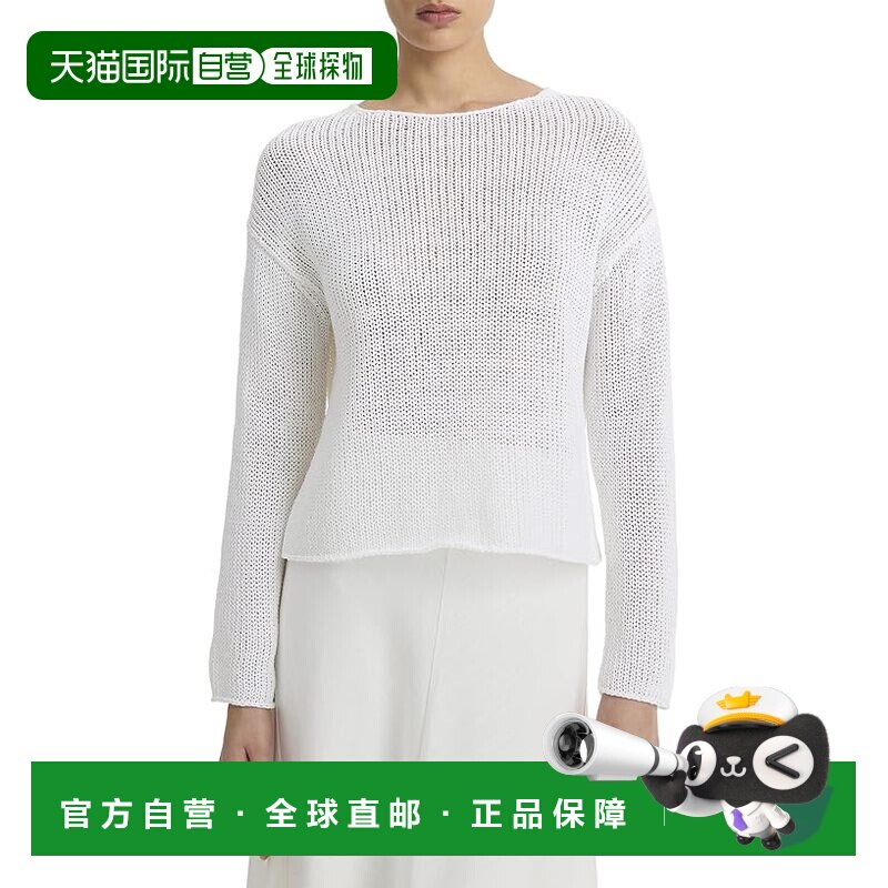 1h可退 香港直邮VINCE 女士 涂层棉质套头衫毛衣 white白色 舒适