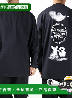 日本直邮Y-3 图案长袖T恤 JX4747 男士长袖图案圆领棉质Logo T恤