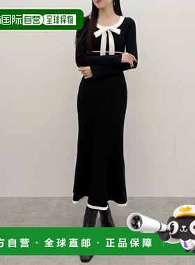 1h可退 日本直邮MERCURYDUO 女装 双色缎带罗纹针织连衣裙 002620