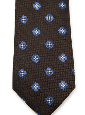 潮奢 Zegna 杰尼亚 男士 棕色真丝领带 Z2C82TA21P8