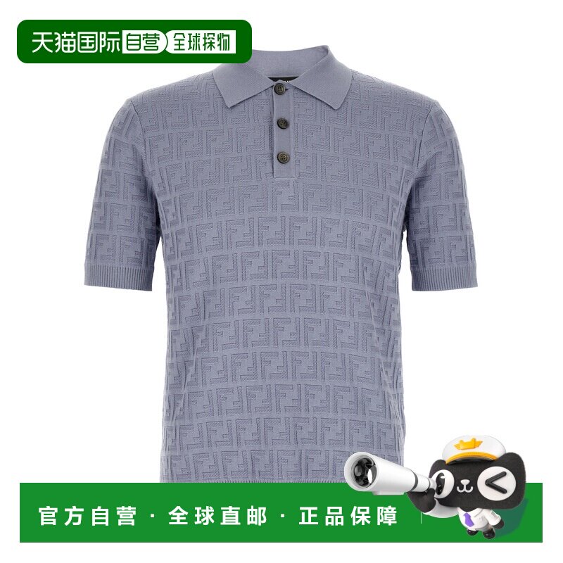1h可退 香港直邮FENDI 男士T恤 FZC162AUW0F0U3X CO 蓝色 短袖POL