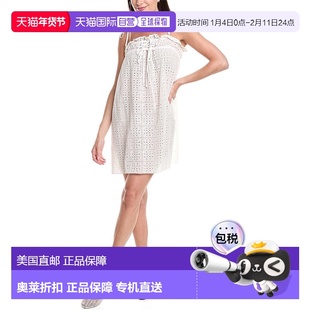 自营 ganni甘尼刺绣迷你连衣裙-白色 美国奥莱直发新款