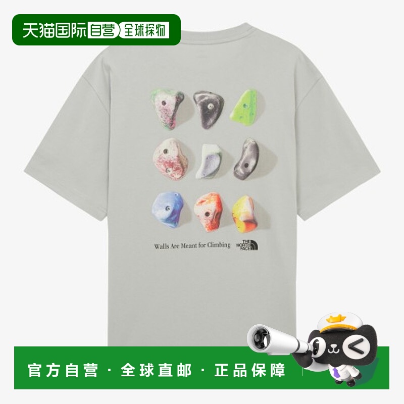 韩国直邮北面THE NORTH FACE 图案印花宽松短袖T恤 男款 冰灰色