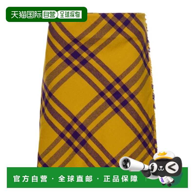 香港直邮Burberry 格纹针织半身裙 78I-NGL007长裙a字裙