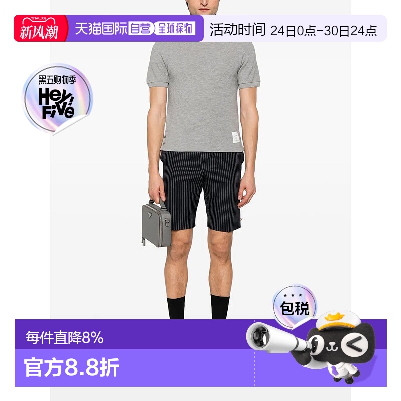 美国直邮THOM BROWNE - Men Short Sleeve Rib Cuff W/Rwb Stripe