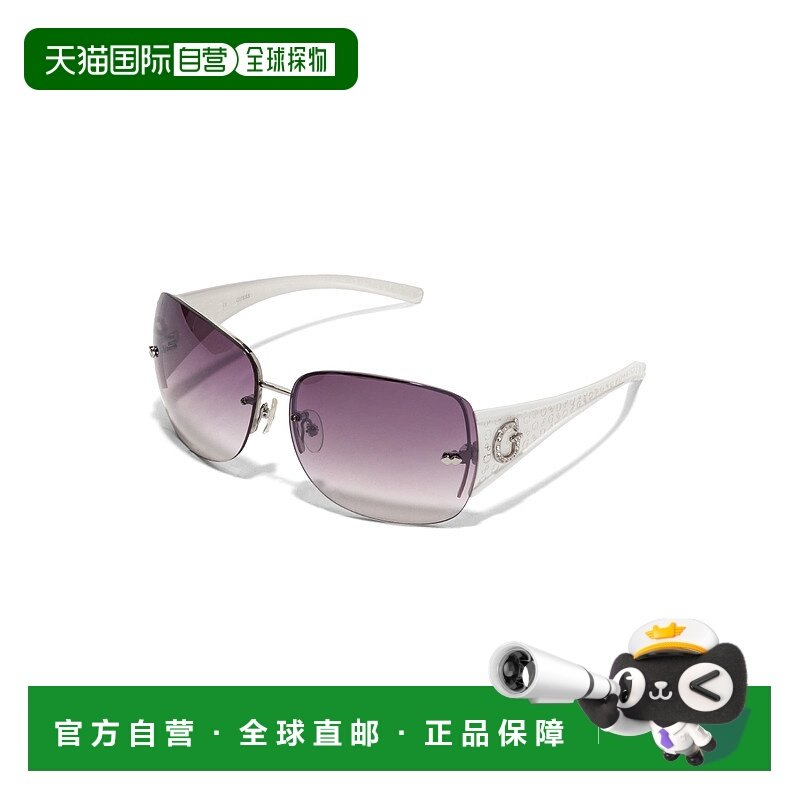 自营 guess无框盾形太阳镜 - 白色 美国奥莱直发